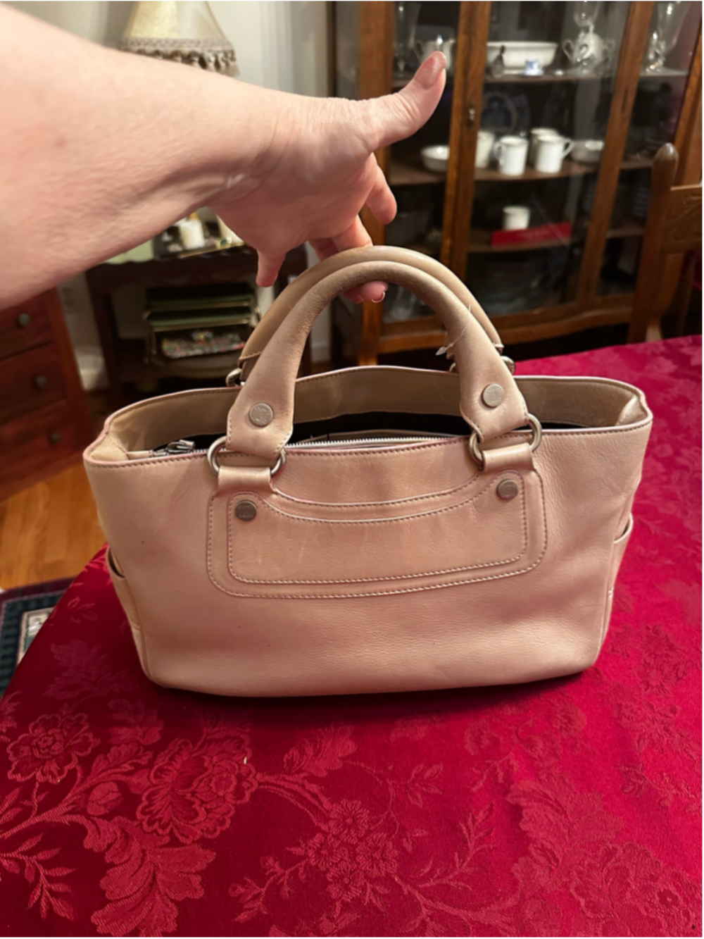 Celine Blush Pink Leather Boogie Bag Satchel